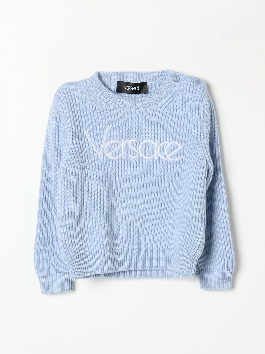 Shop Versace Sweater  Kids Color Blue In Blau