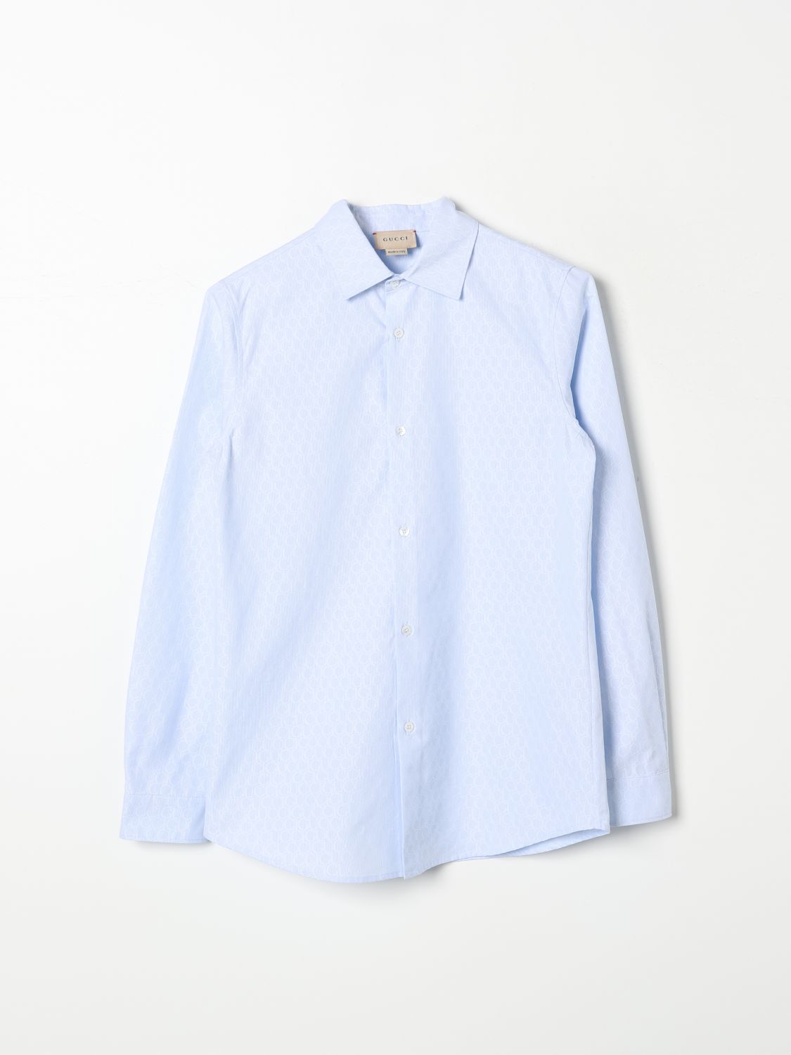 Shop Gucci Shirt  Kids Color Blue In Blau