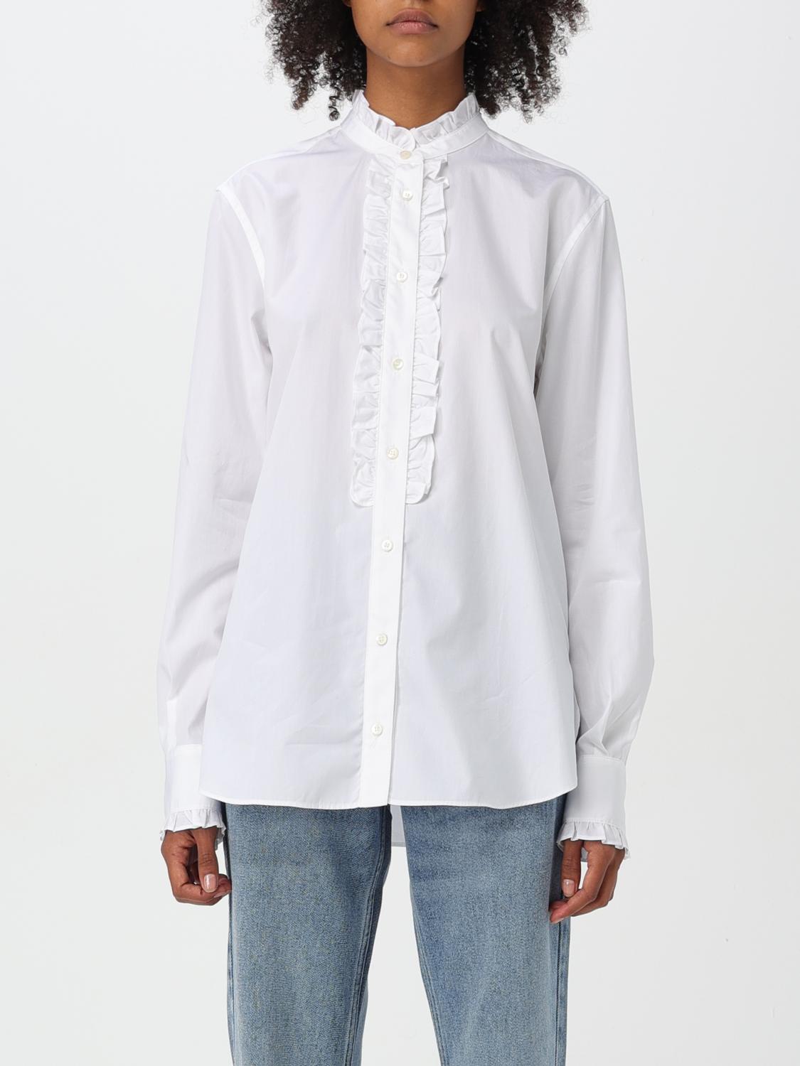 Shop Aspesi Shirt  Woman Color White In Weiss