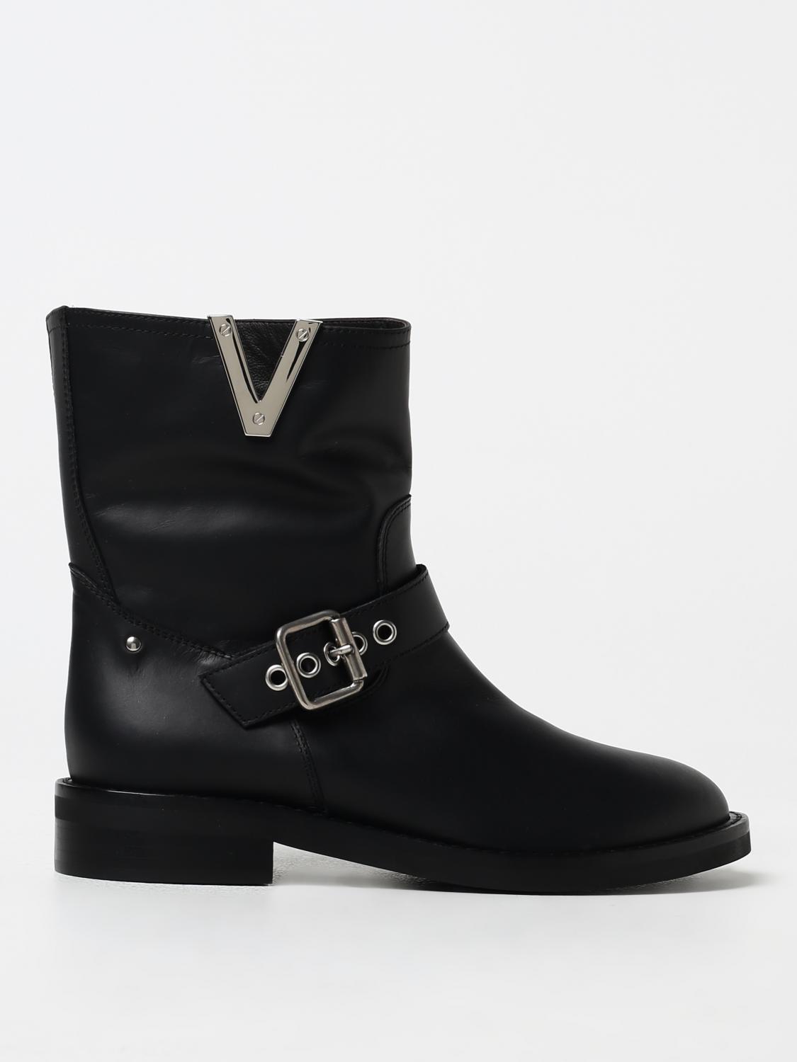 Via Roma 15 Nickel Buckel Boots In Schwarz