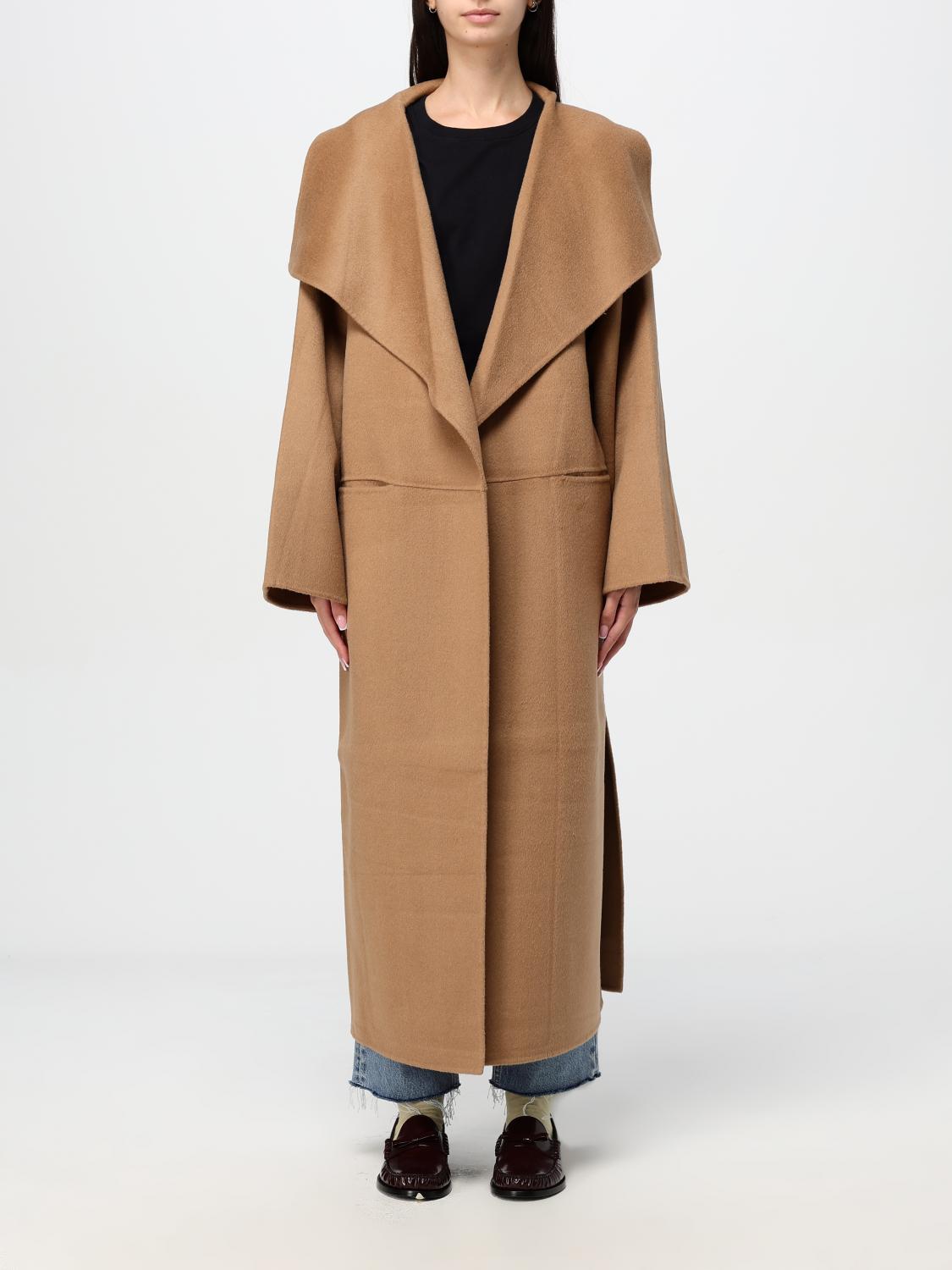 Shop Totême Coat Toteme Woman Color Camel