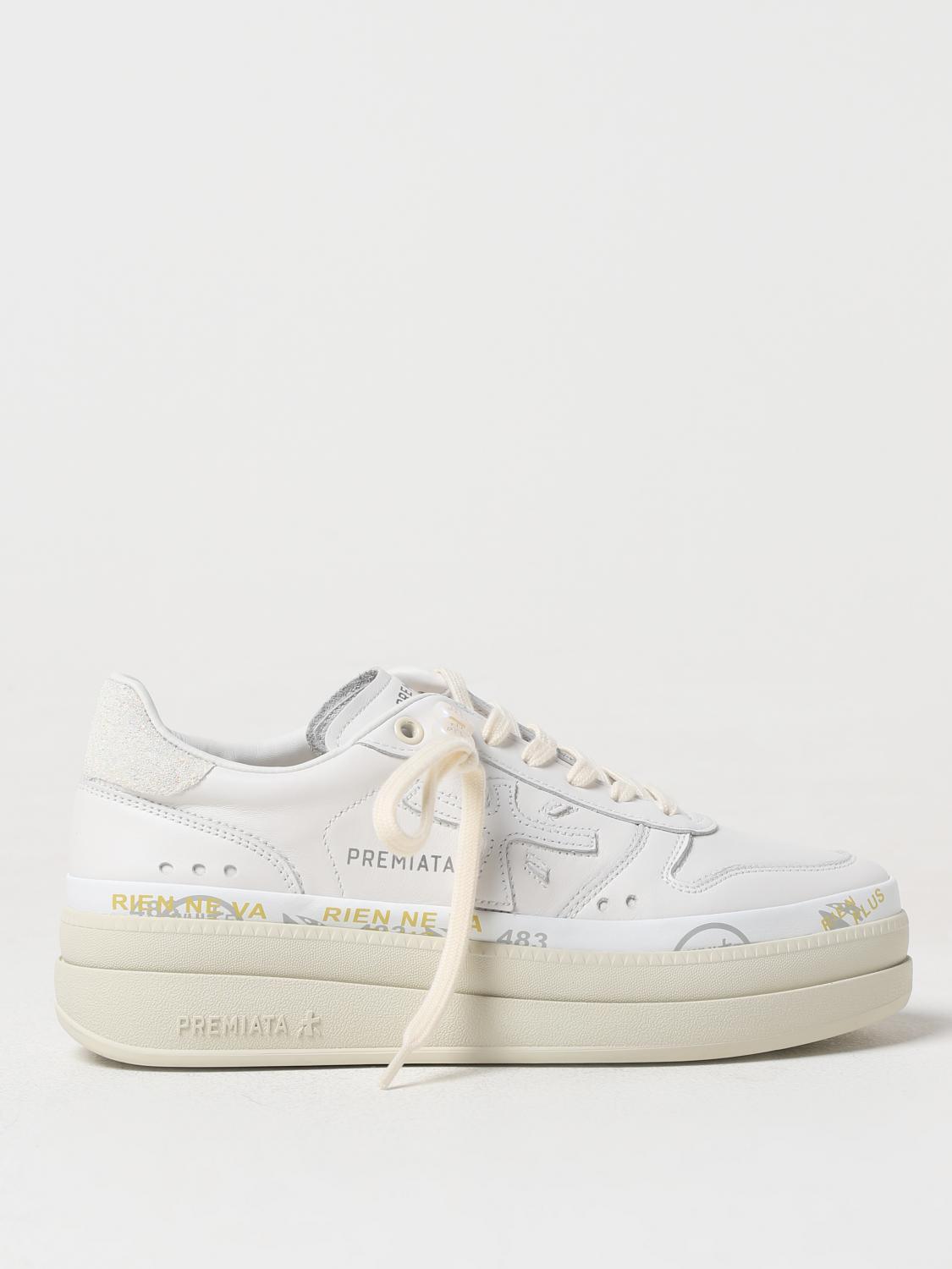 Shop Premiata Sneakers  Woman Color White In Weiss