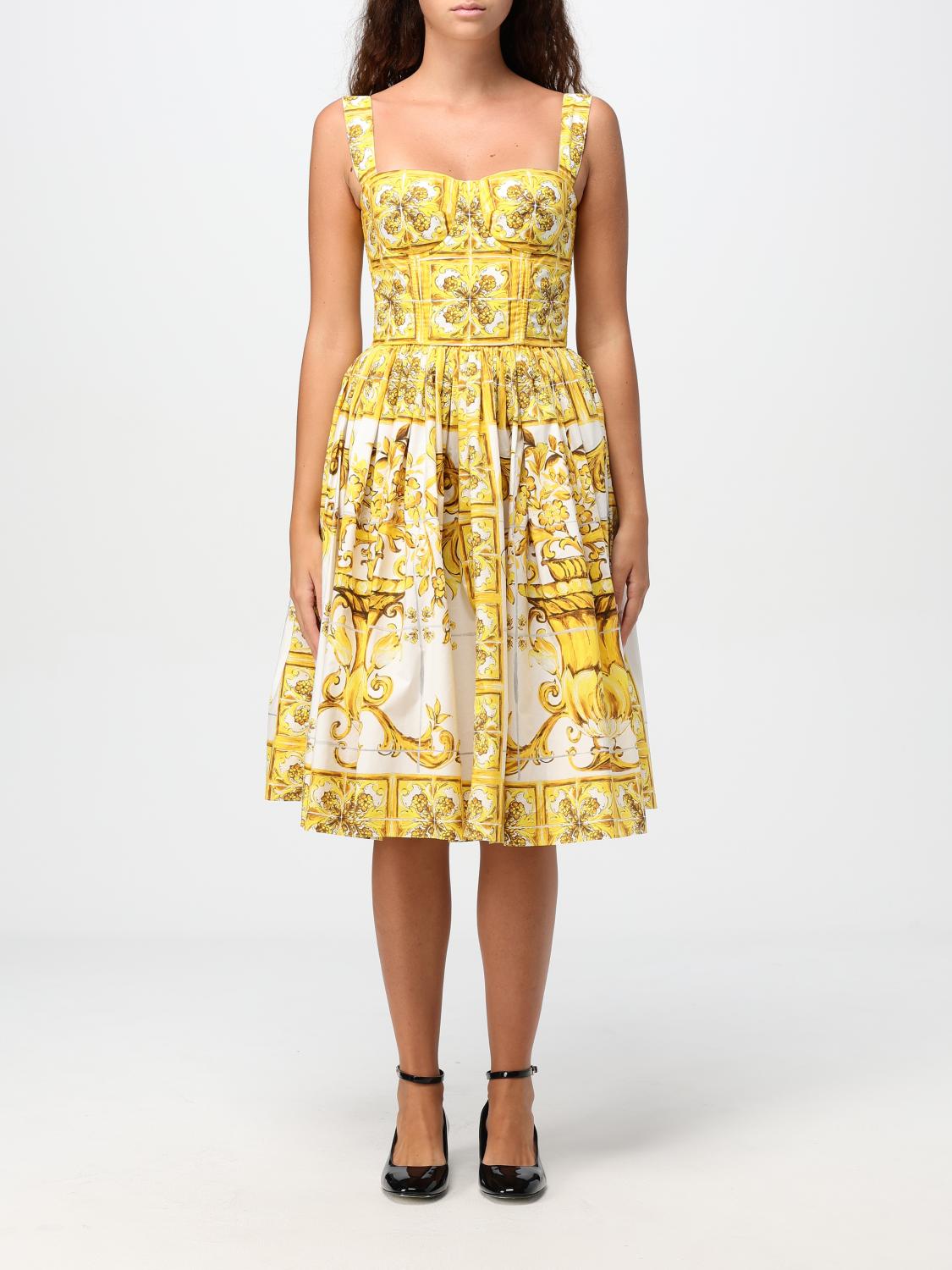 Shop Dolce & Gabbana Dress  Woman Color Yellow In Gelb