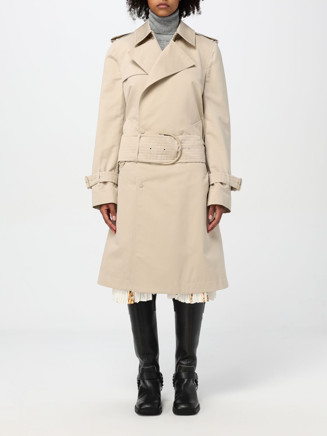 Shop Burberry Trench Coat  Woman Color Beige