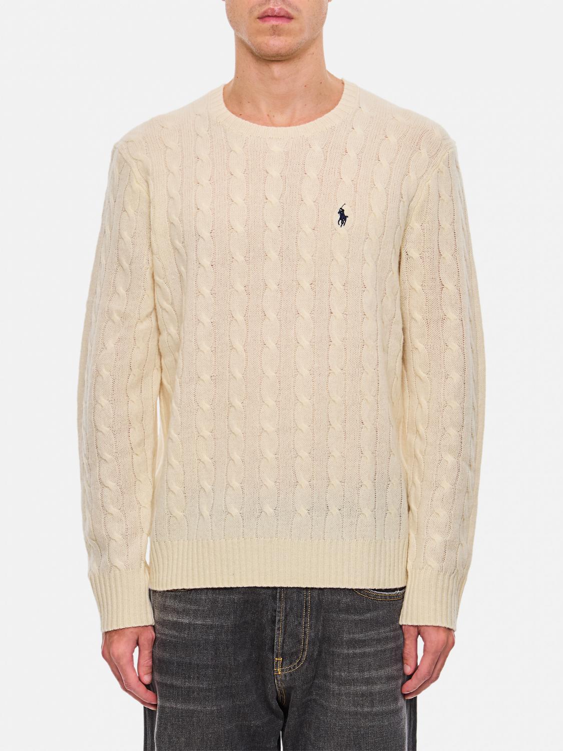 Shop Polo Ralph Lauren Sweater  Men Color White In Weiss