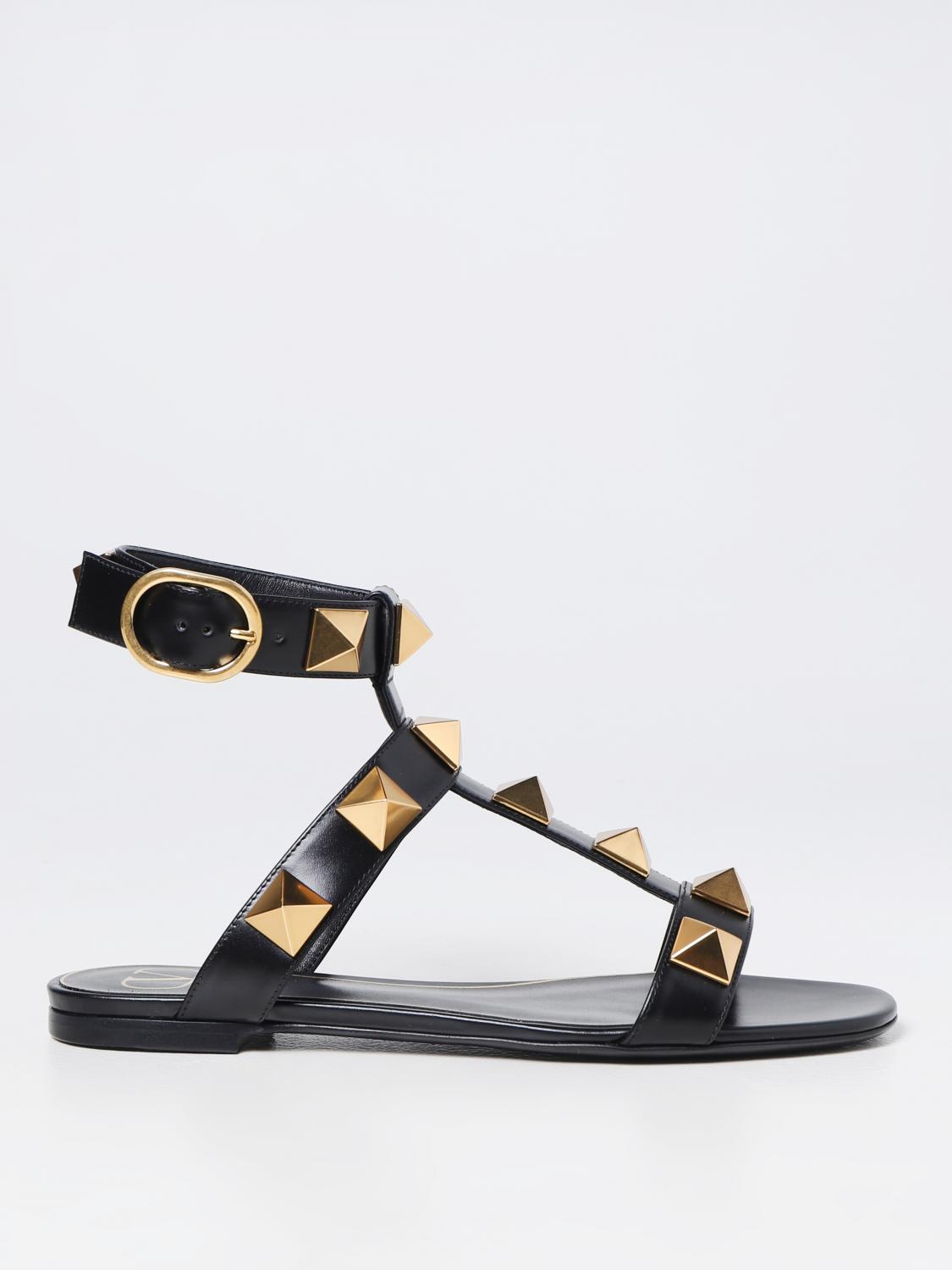 Shop Valentino Flat Sandals  Garavani Woman Color Black In Schwarz