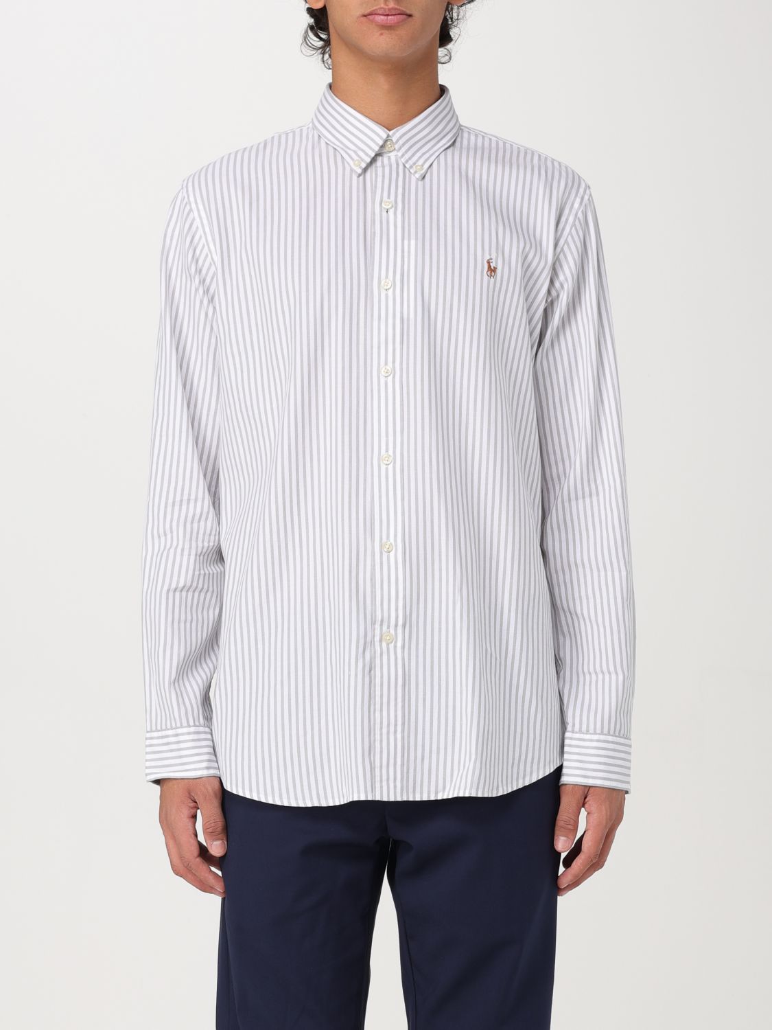 Shop Polo Ralph Lauren Shirt  Men Color Grey In Grau