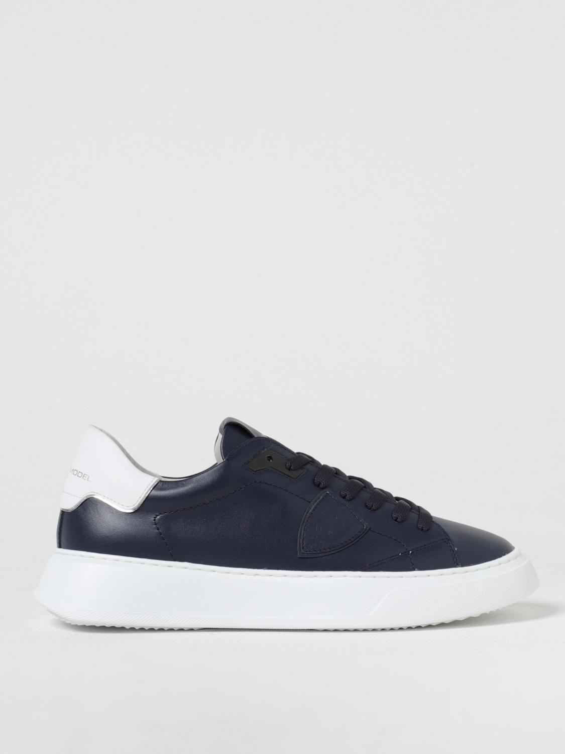Philippe Model Temple Logo-patch Sneakers In Blau
