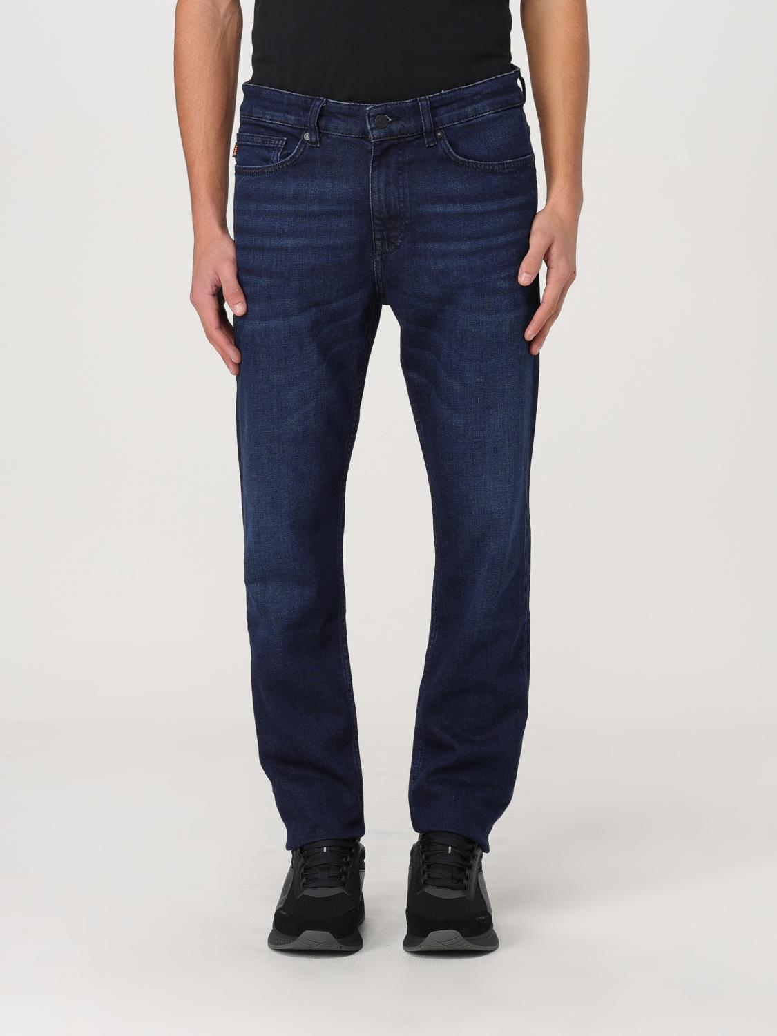 Hugo Boss Regular-fit Jeans In Dark-blue Super-stretch Denim In Blau