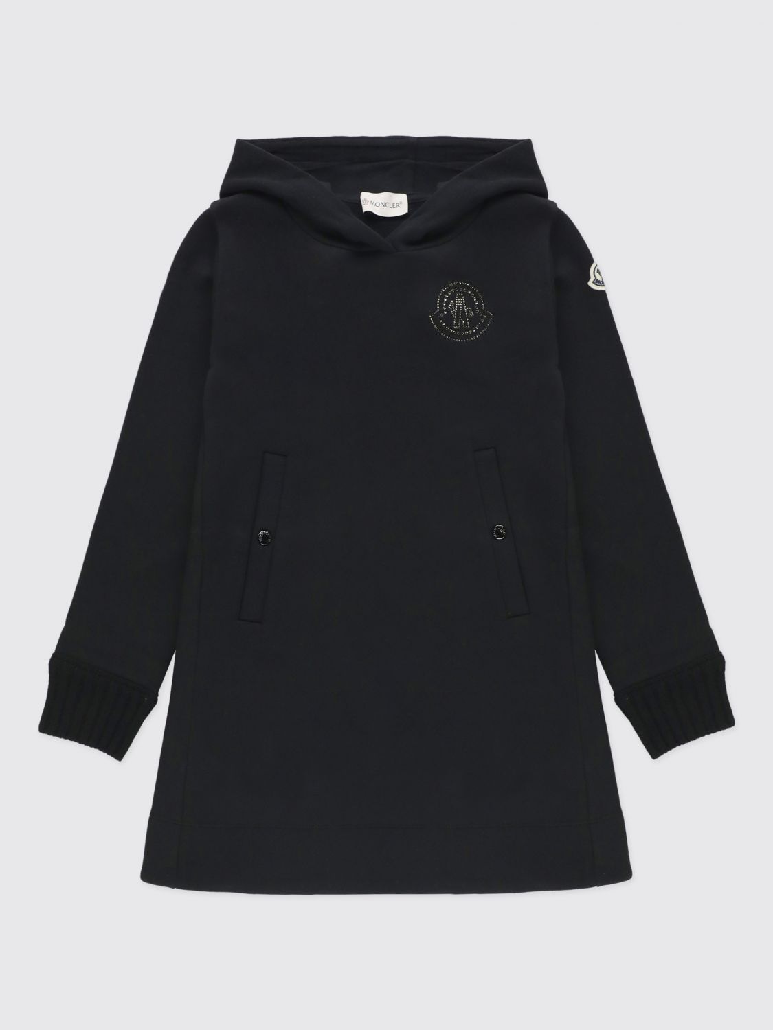 Shop Moncler Dress  Kids Color Black In Schwarz