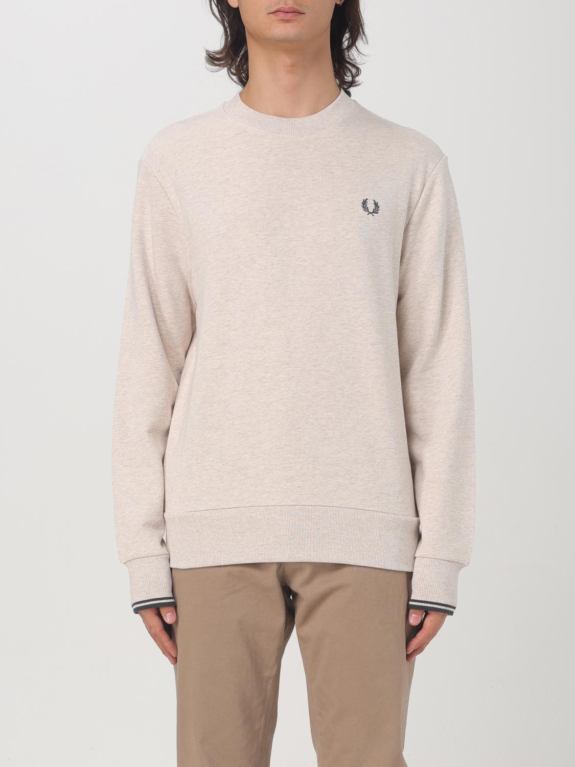 Fred Perry Crew-neck Sweatshirt In Beige