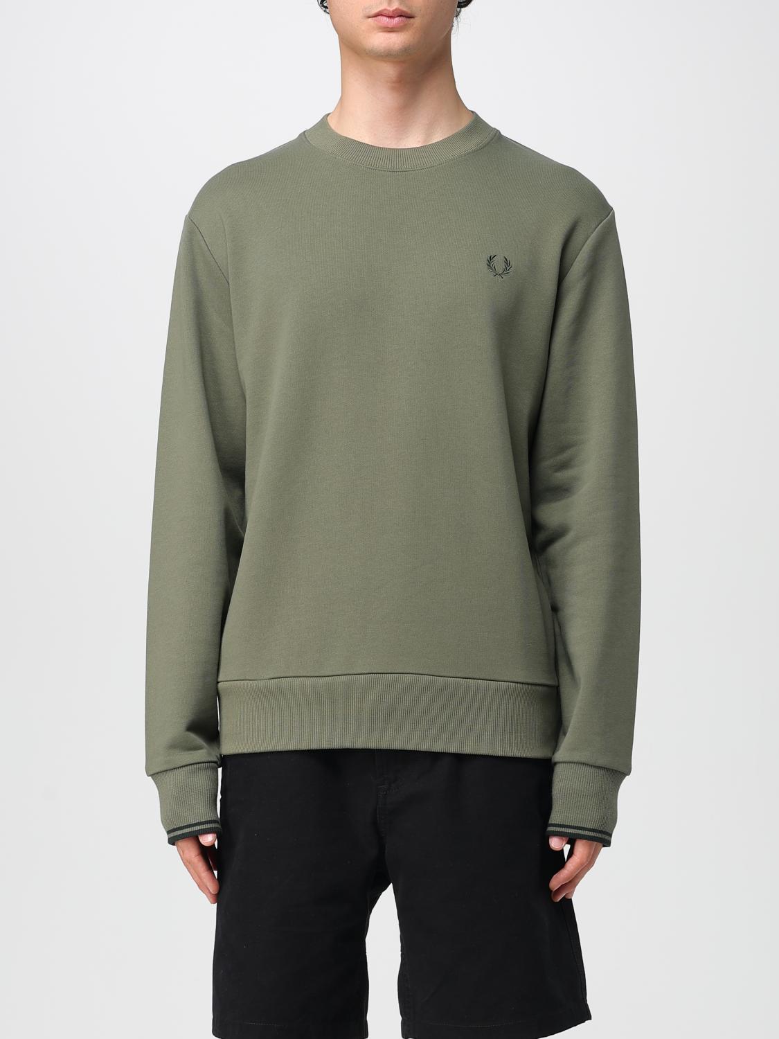 Fred Perry Sweatshirt Men Color Bottle Green