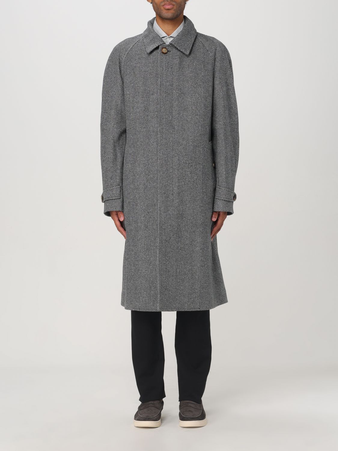 Shop Brunello Cucinelli Coat  Men Color Grey In Grau