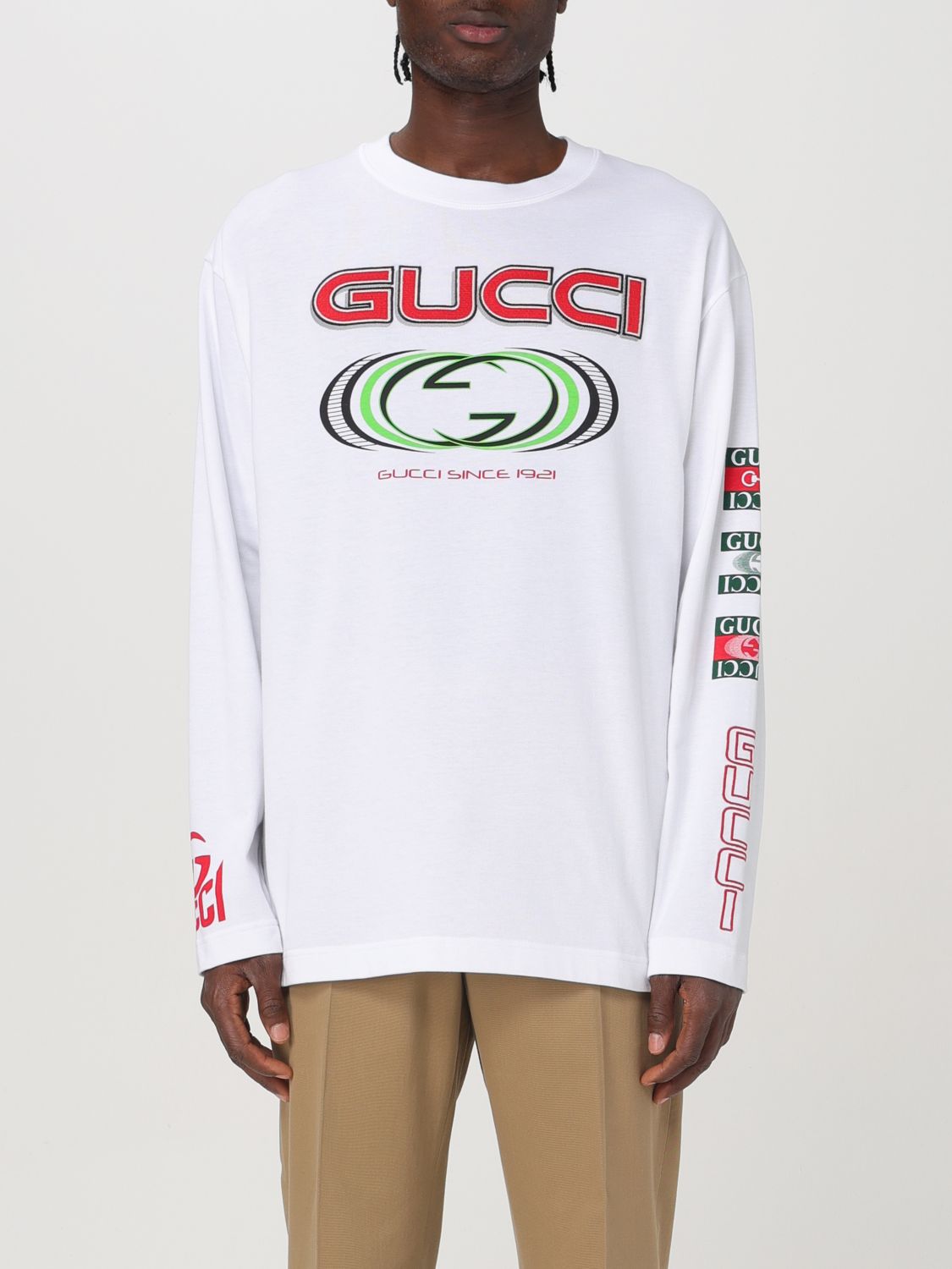 Shop Gucci T-shirt  Men Color White In Weiss