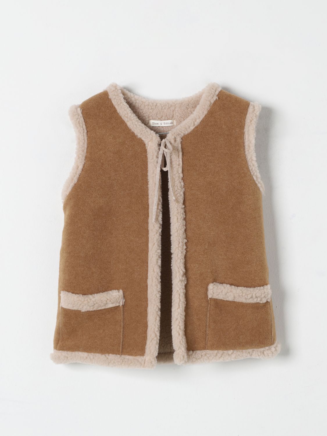 Shop Zhoe & Tobiah Waistcoat  Kids Color Brown In Braun