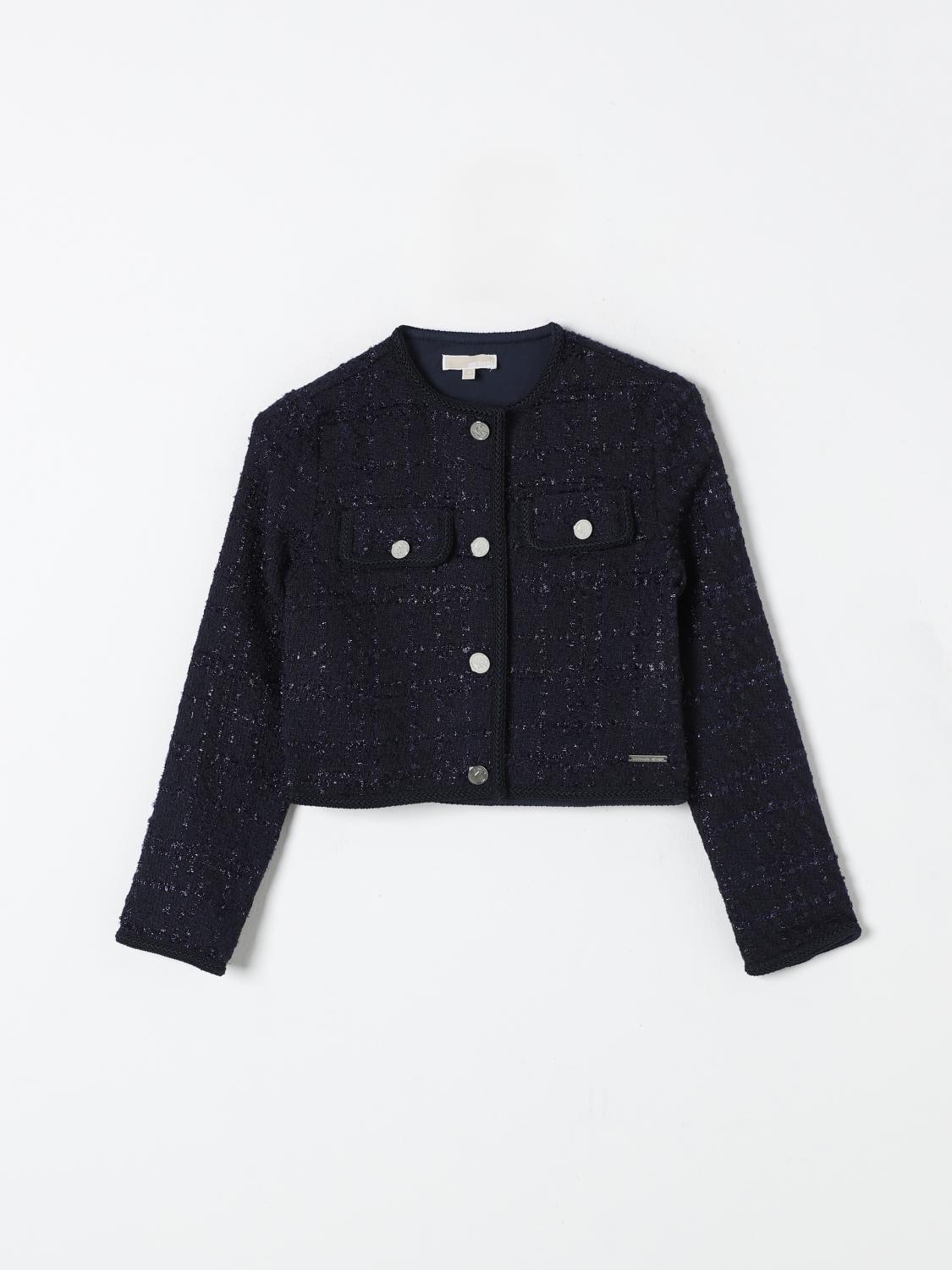 Michael Michael Kors Metallic Knit Jacket In Marine