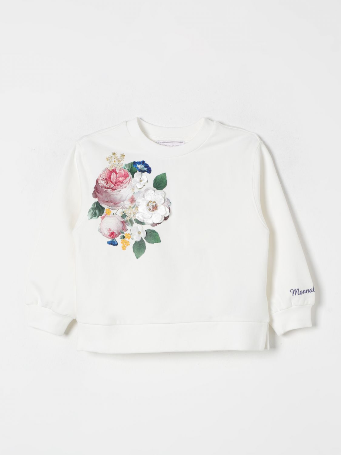 Shop Monnalisa Sweater  Kids Color Yellow Cream