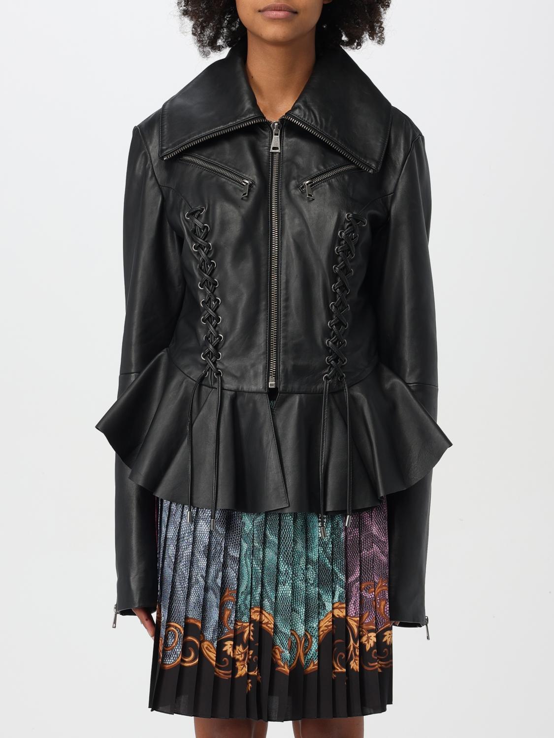 Versace Jeans Couture Jacket Woman Color Black In Schwarz