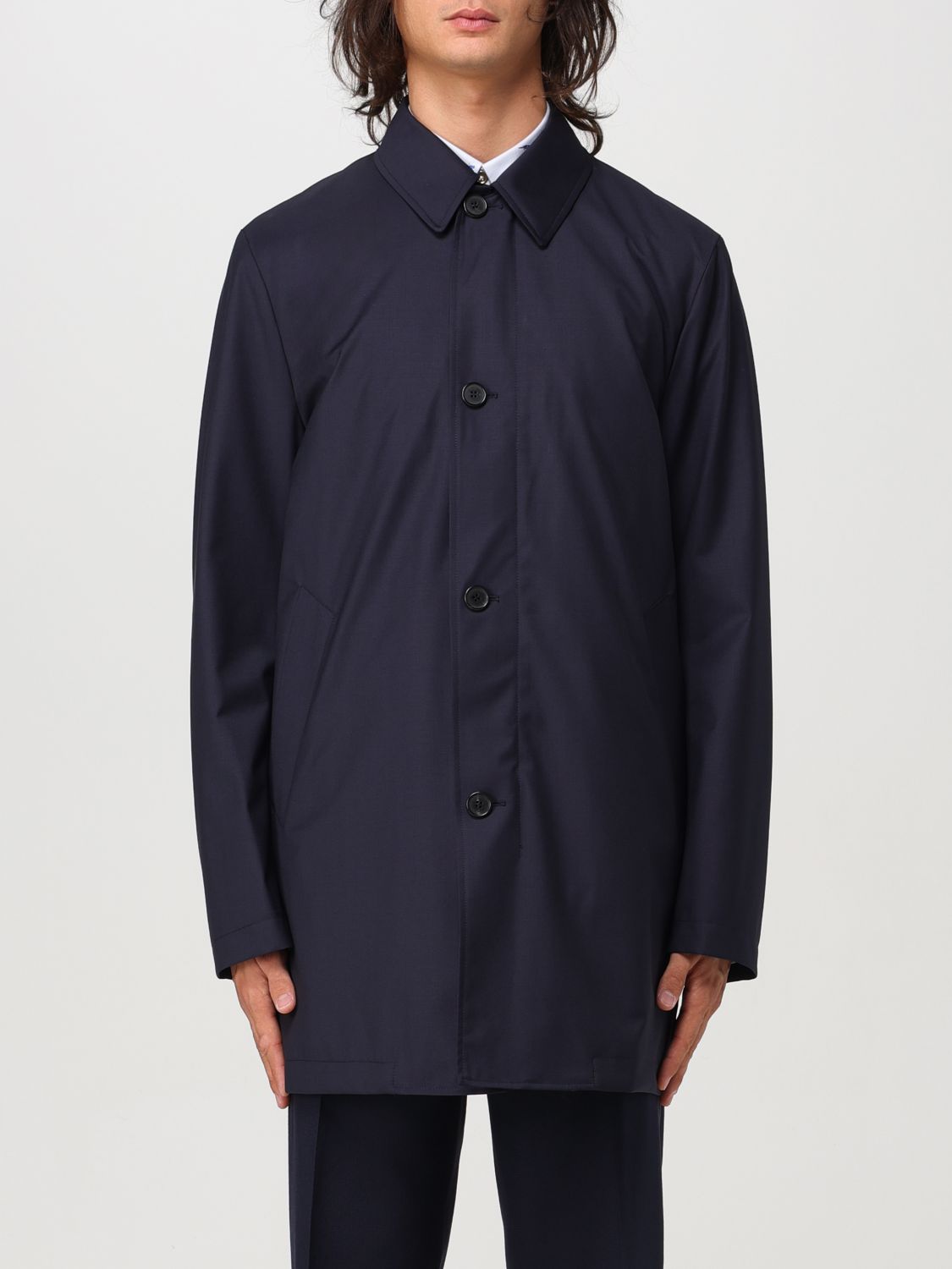 Shop Paul Smith Trench Coat  Men Color Blue In Blau