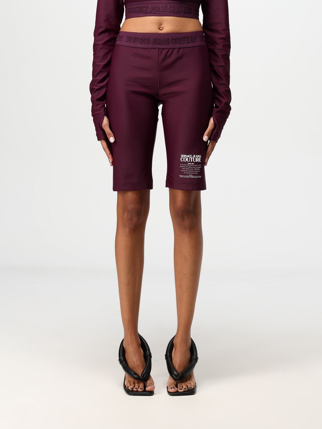 Versace Jeans Couture Pants  Woman Color Violet In Violett