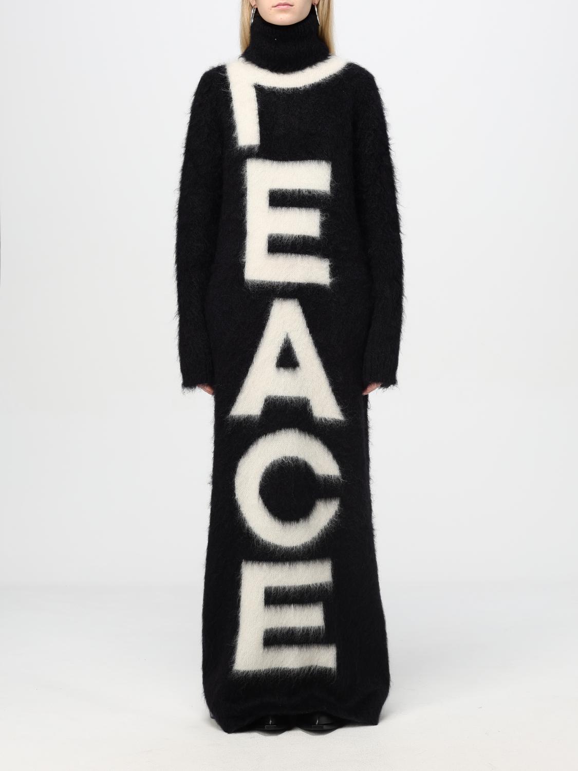 Moschino Intarsia-knit Virgin-wool Blend Dress In Schwarz