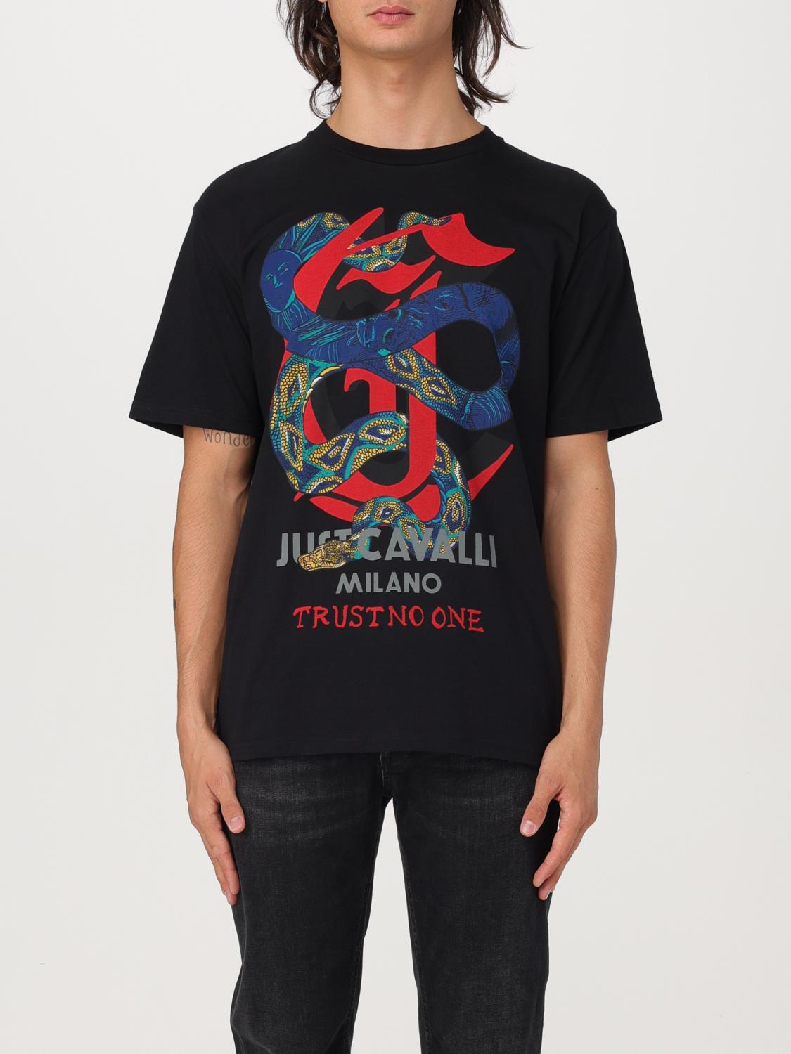 Just Cavalli Snake-print T-shirt In Schwarz