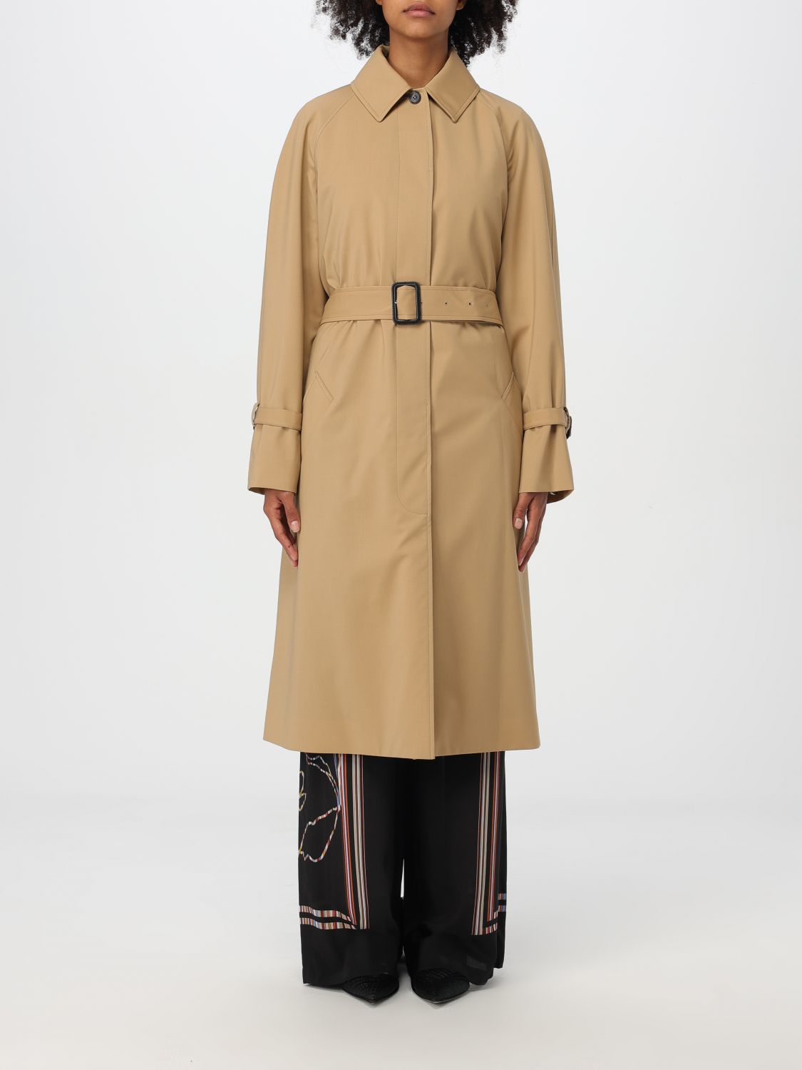 Shop Paul Smith Trench Coat  Woman Color Beige