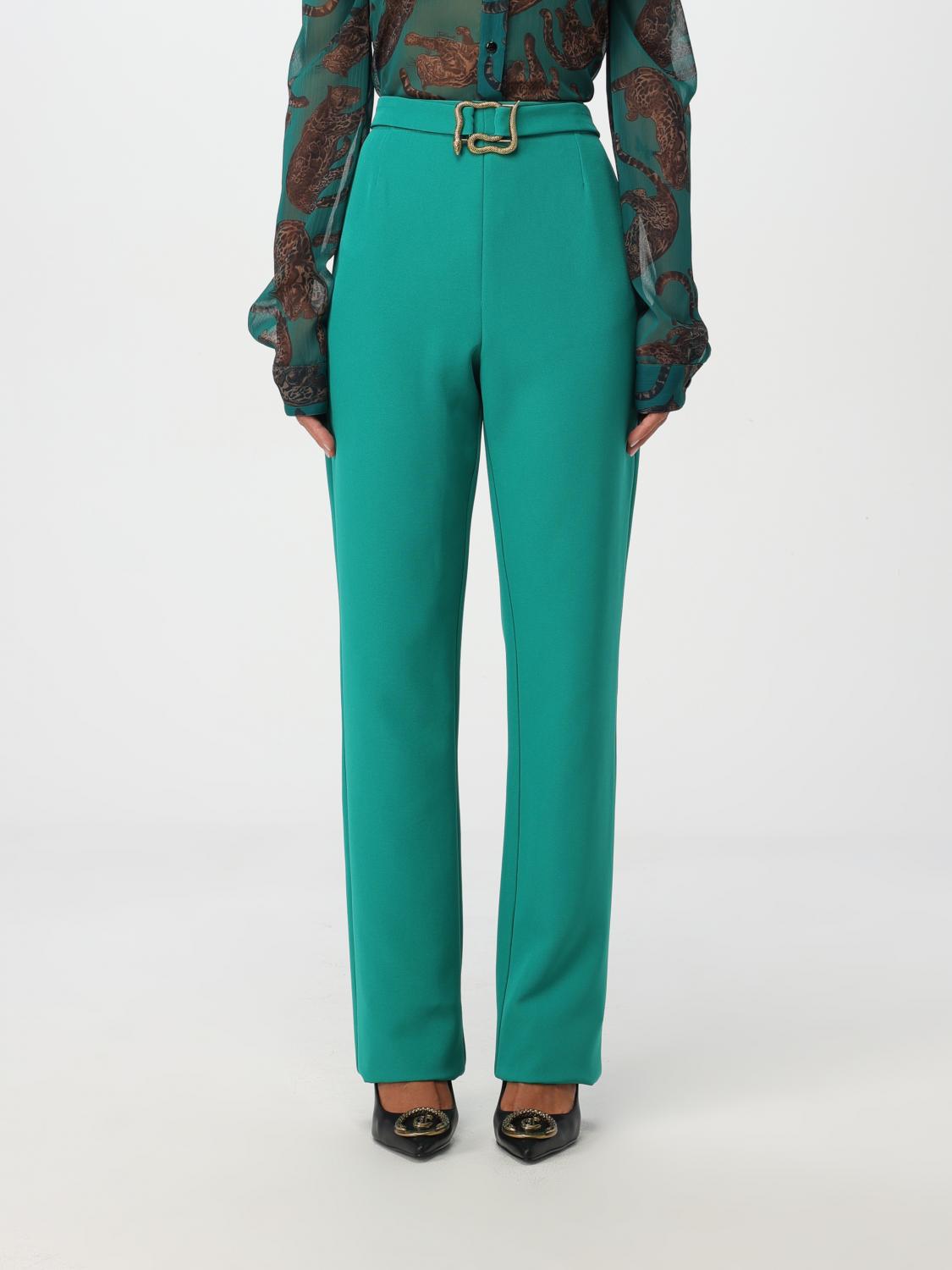 Just Cavalli Pants Woman Color Green In Grün