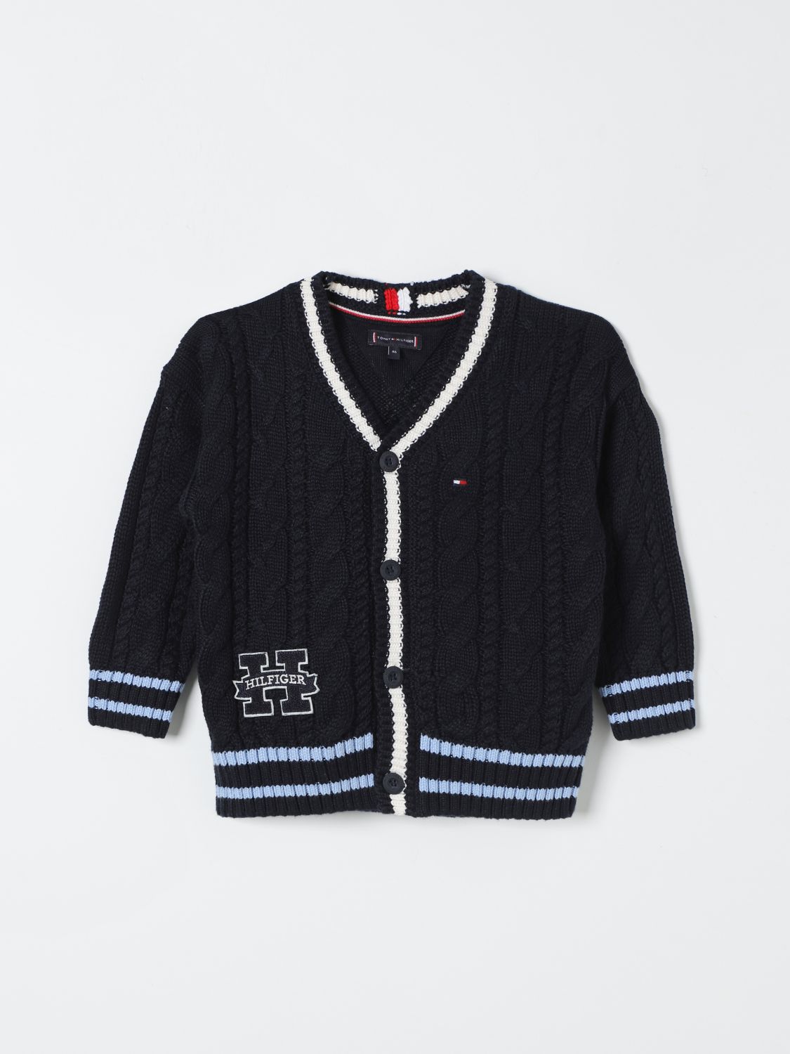 Shop Tommy Hilfiger Sweater  Kids Color Blue In Blau