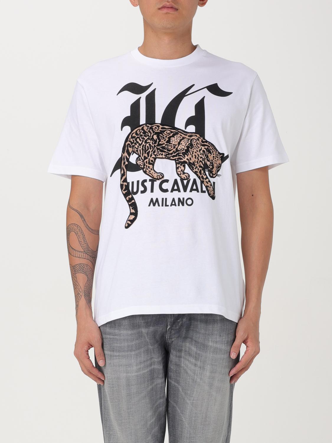 Just Cavalli Leopard-embroidered T-shirt In Weiss