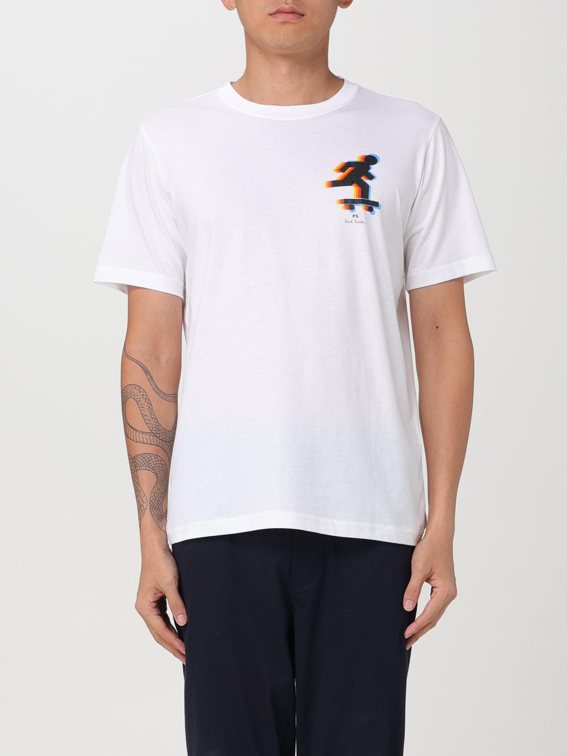 Ps By Paul Smith Skater-print Cotton T-shirt In Weiss