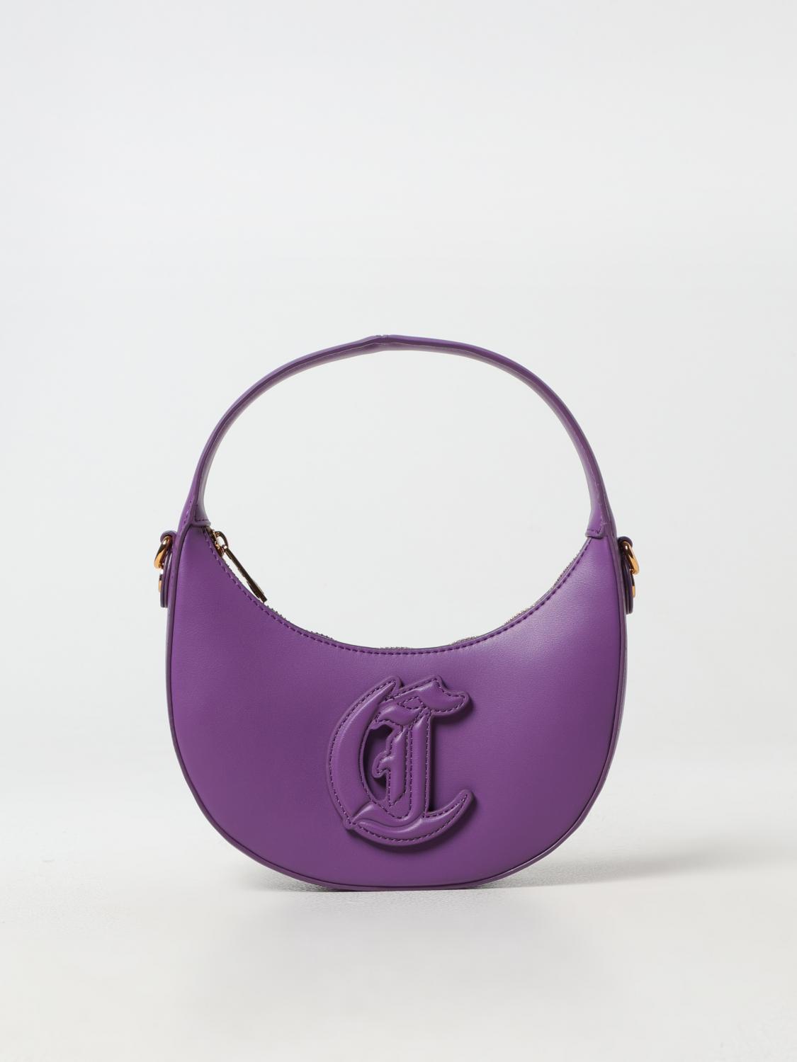 Just Cavalli Chic Shoulder Bag With Luxurious Fabric And Spacious Interior In Violet