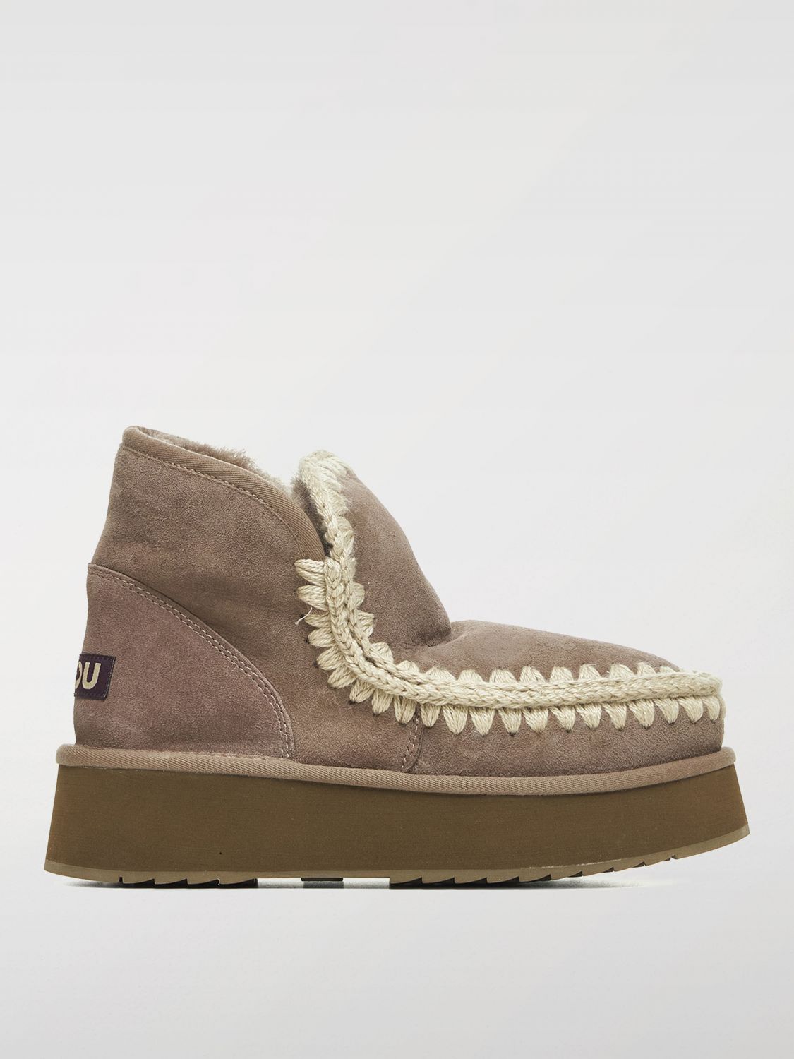 Shop Mou Flat Ankle Boots  Woman Color Beige