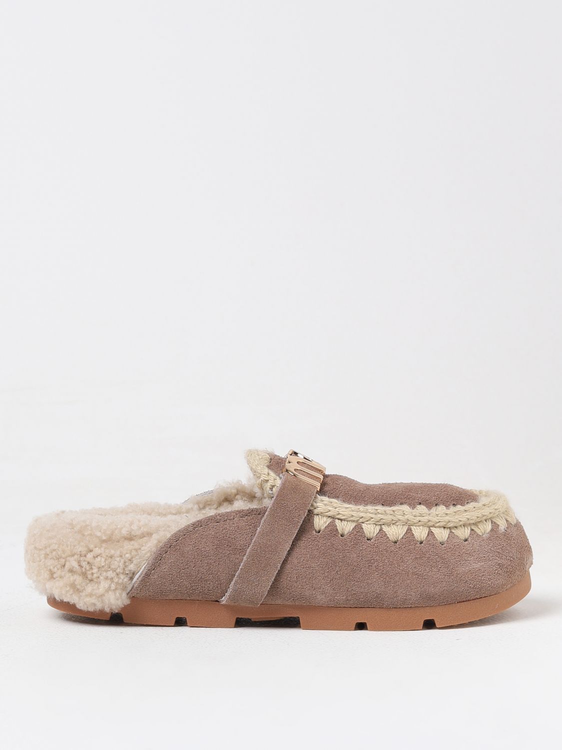 Shop Mou Flat Sandals  Woman Color Beige