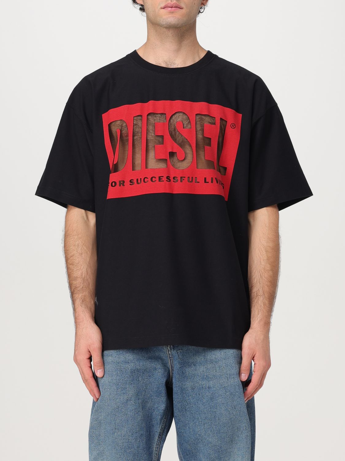 Shop Diesel T-shirt  Men Color Black In Schwarz