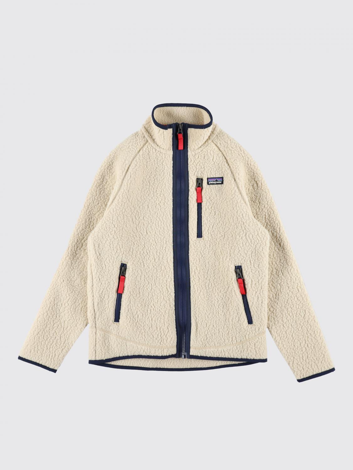Patagonia Retro Pile Logo-patch Jacket In Beige