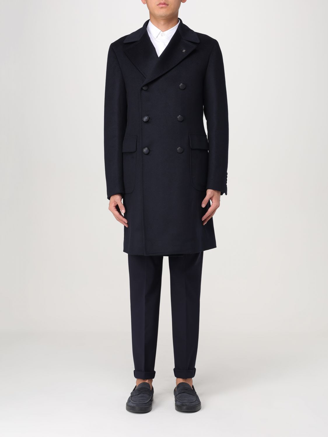 Shop Tagliatore Coat  Men Color Blue In Blau