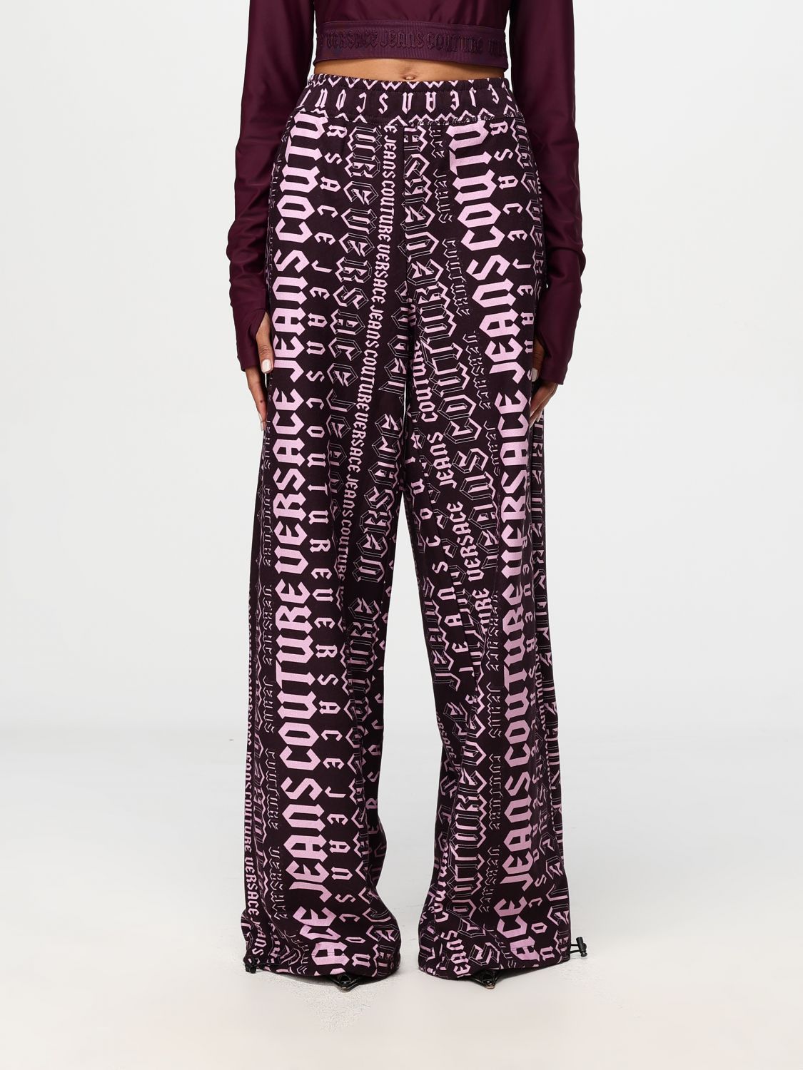 Versace Jeans Couture Pants  Woman Color Violet In Violett