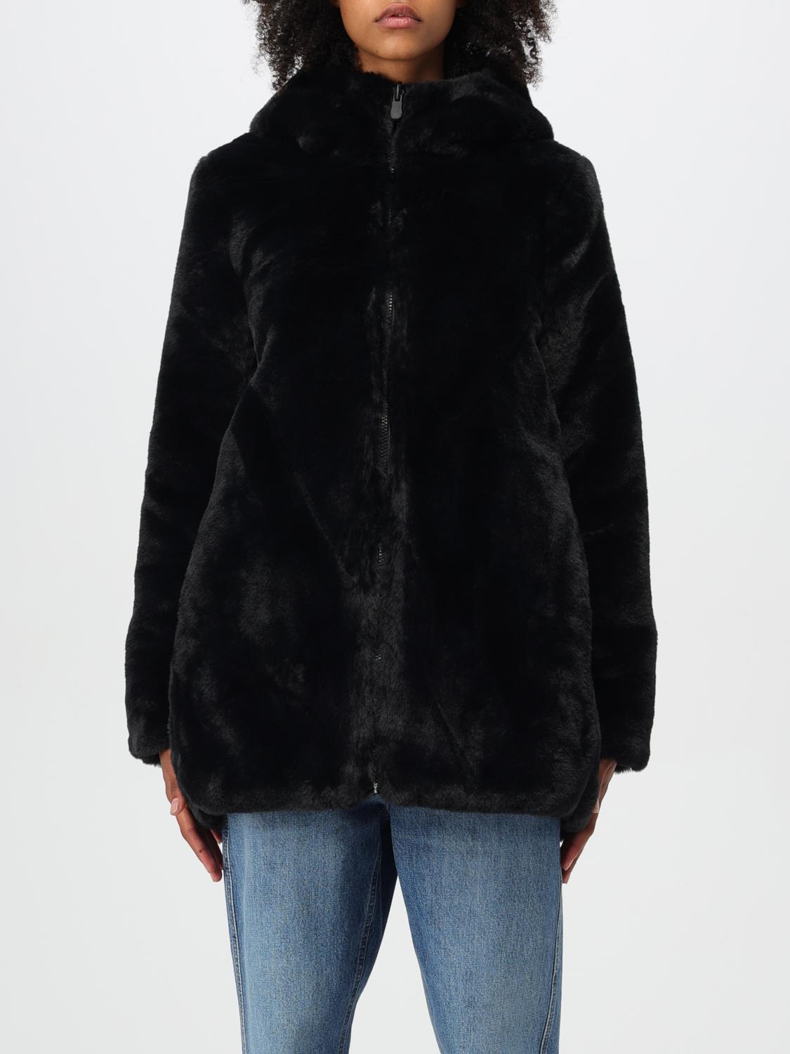 Save The Duck Bridget Reversible Faux Fur Jacket In Schwarz