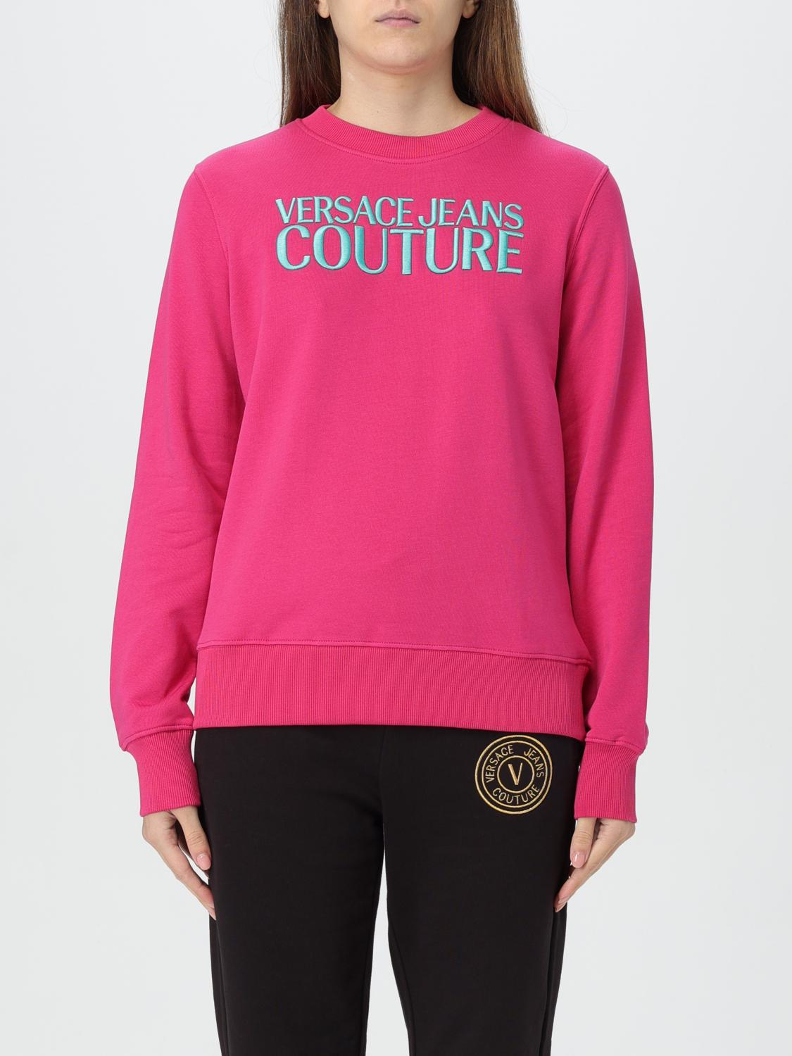 Shop Versace Jeans Couture Sweatshirt Woman Color Fuchsia