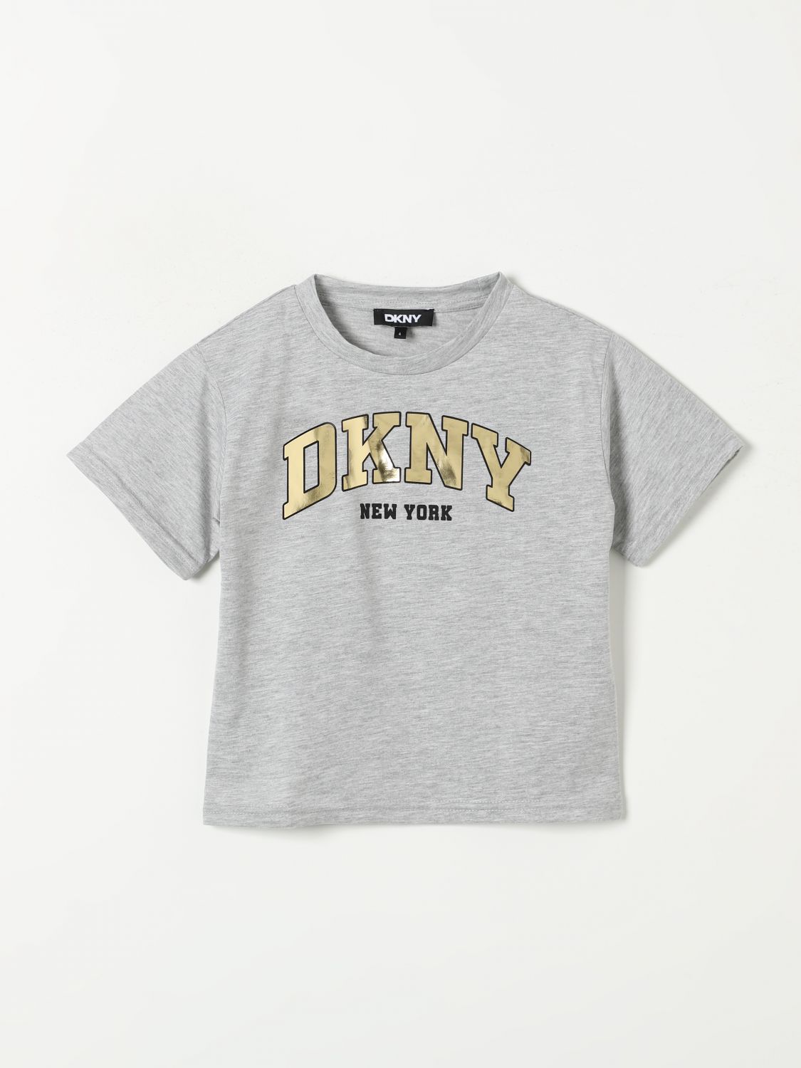 Shop Dkny T-shirt  Kids Color Grey In Grau