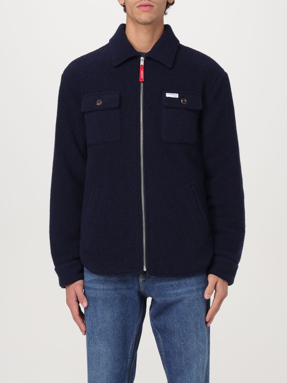 Shop Fay Jacket  Men Color Blue In Blau