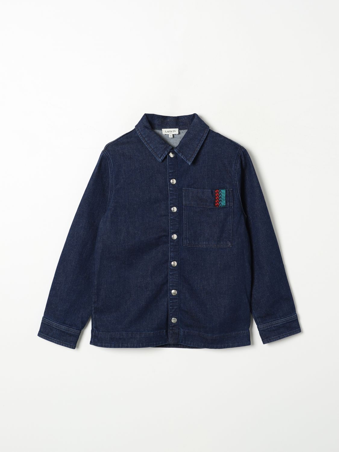 Shop Lanvin Shirt  Kids Color Blue In Blau