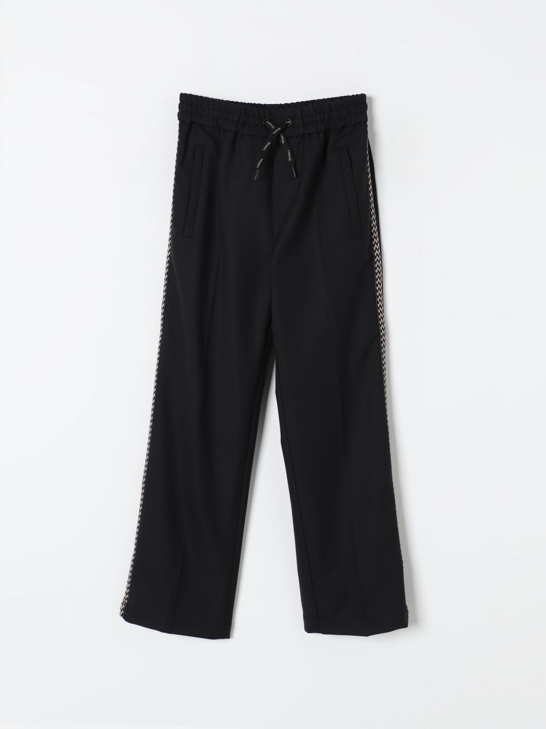 Shop Lanvin Pants  Kids Color Black In Schwarz