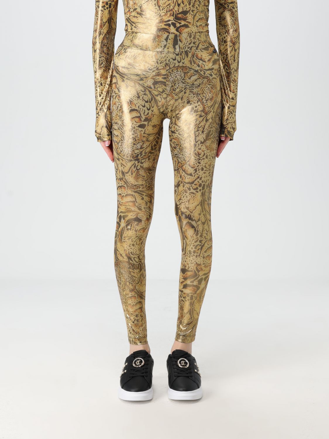 Shop Just Cavalli Pants  Woman Color Yellow In Gelb