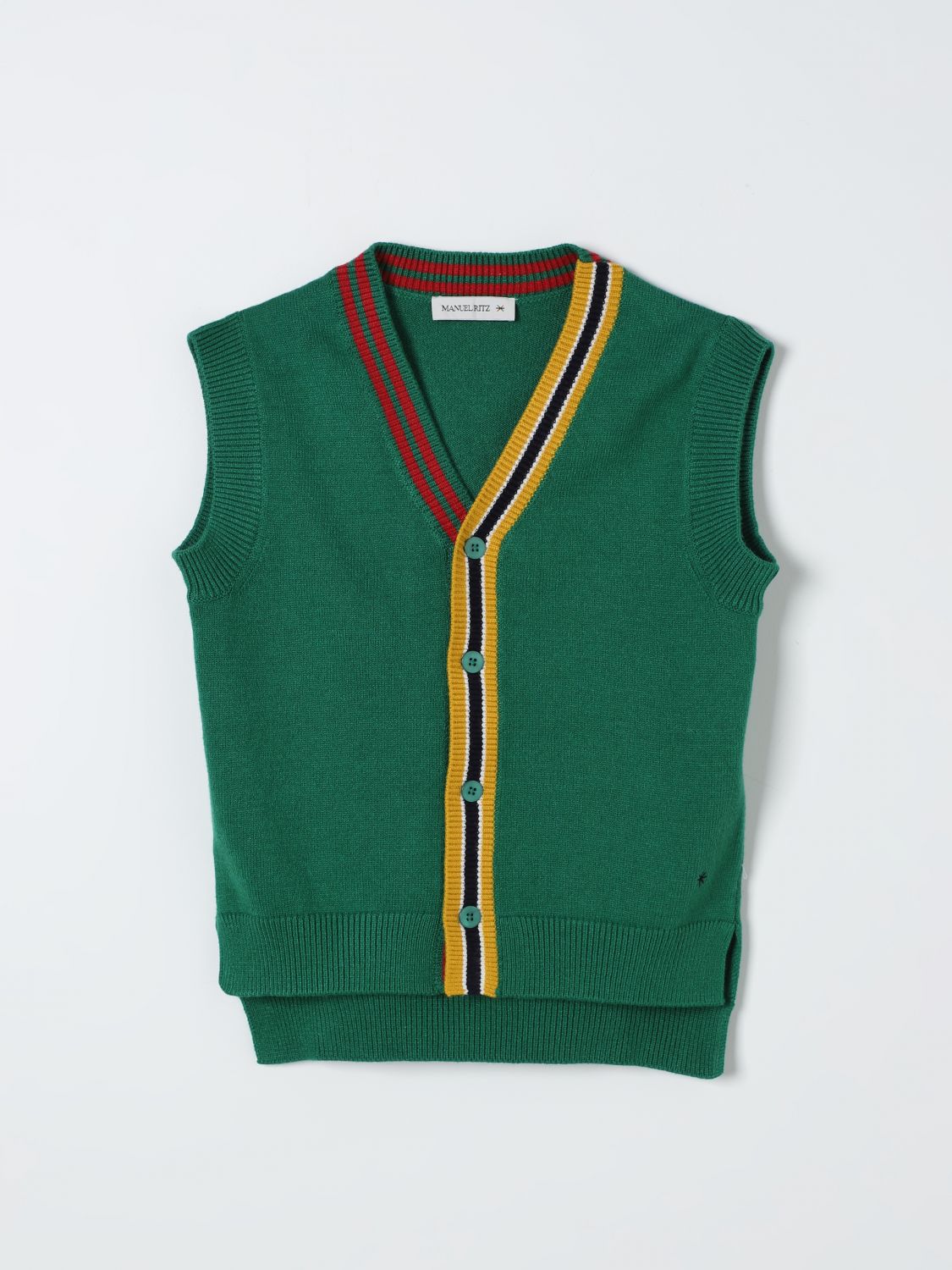 Shop Manuel Ritz Waistcoat  Kids Color Green In Grün