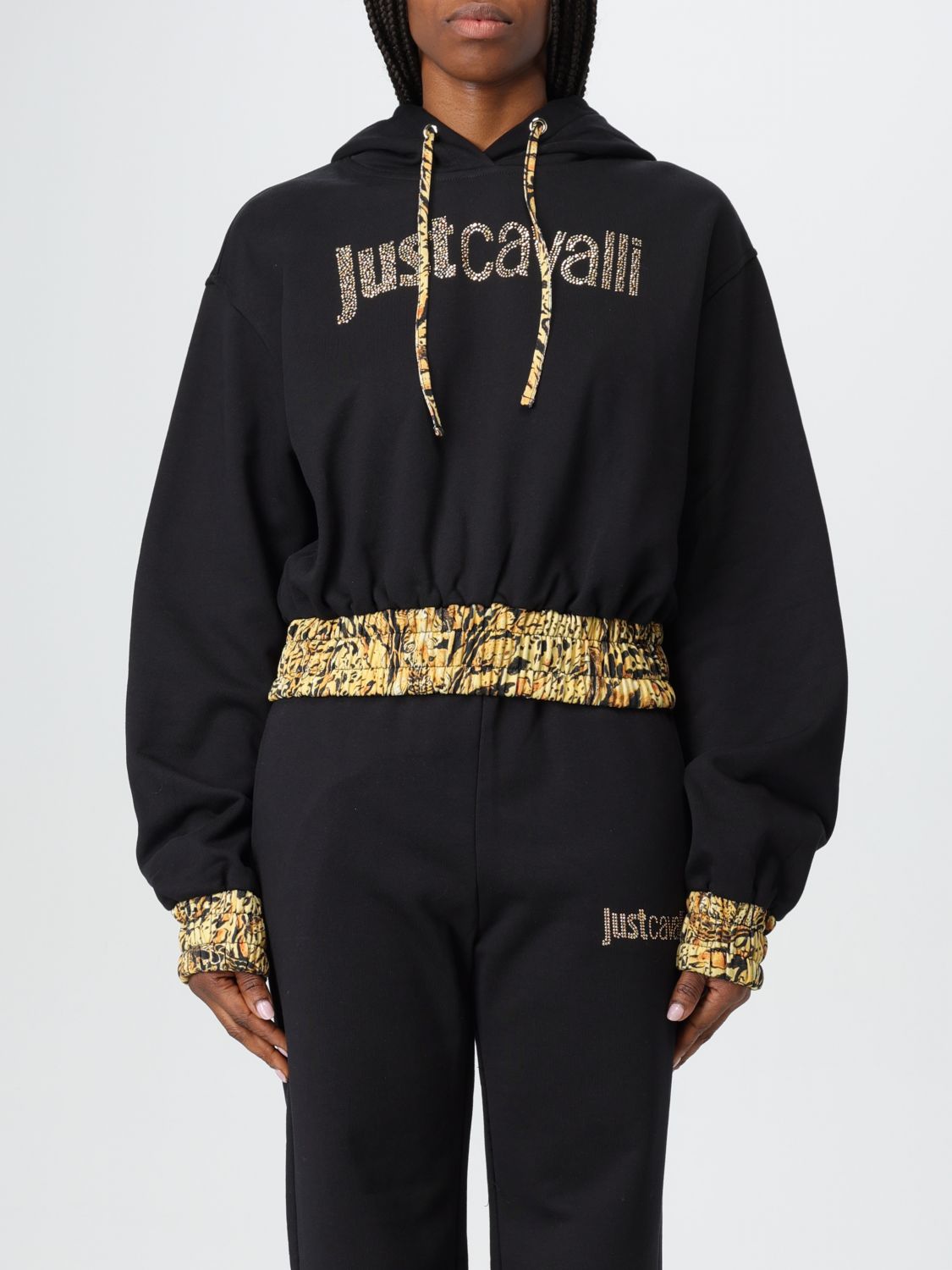 Shop Just Cavalli Sweatshirt  Woman Color Black In Schwarz