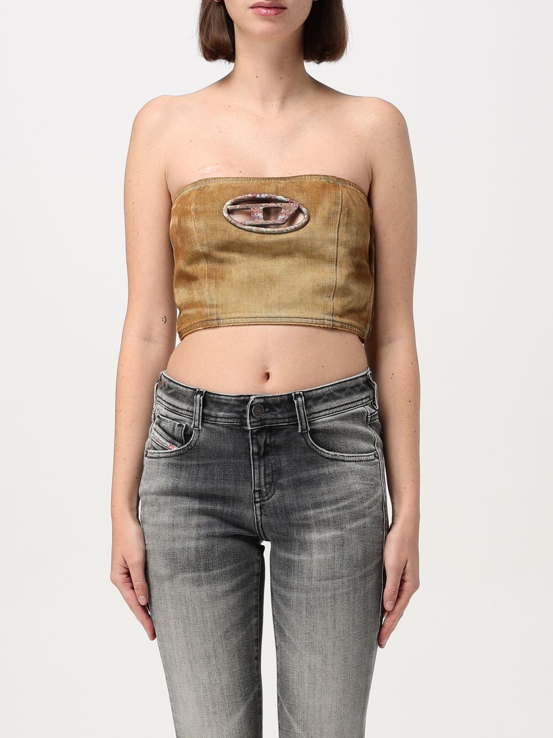 Shop Diesel Top  Woman Color Beige