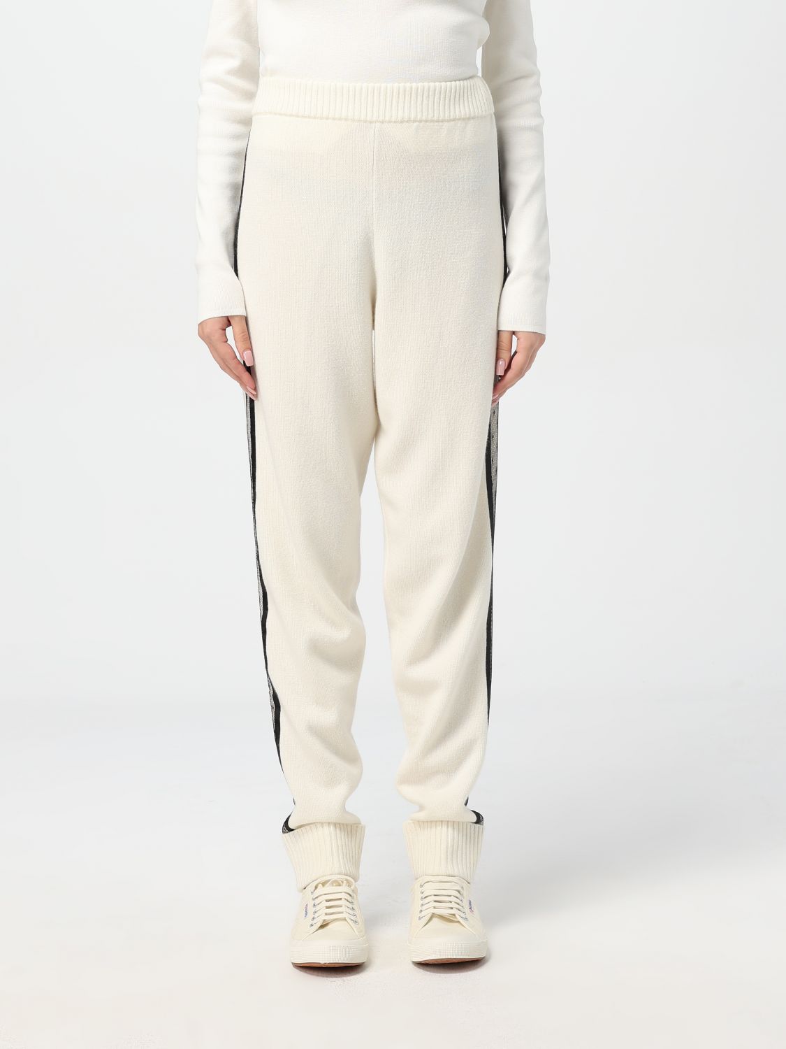 Shop Twinset Pants  Woman Color White In Weiss