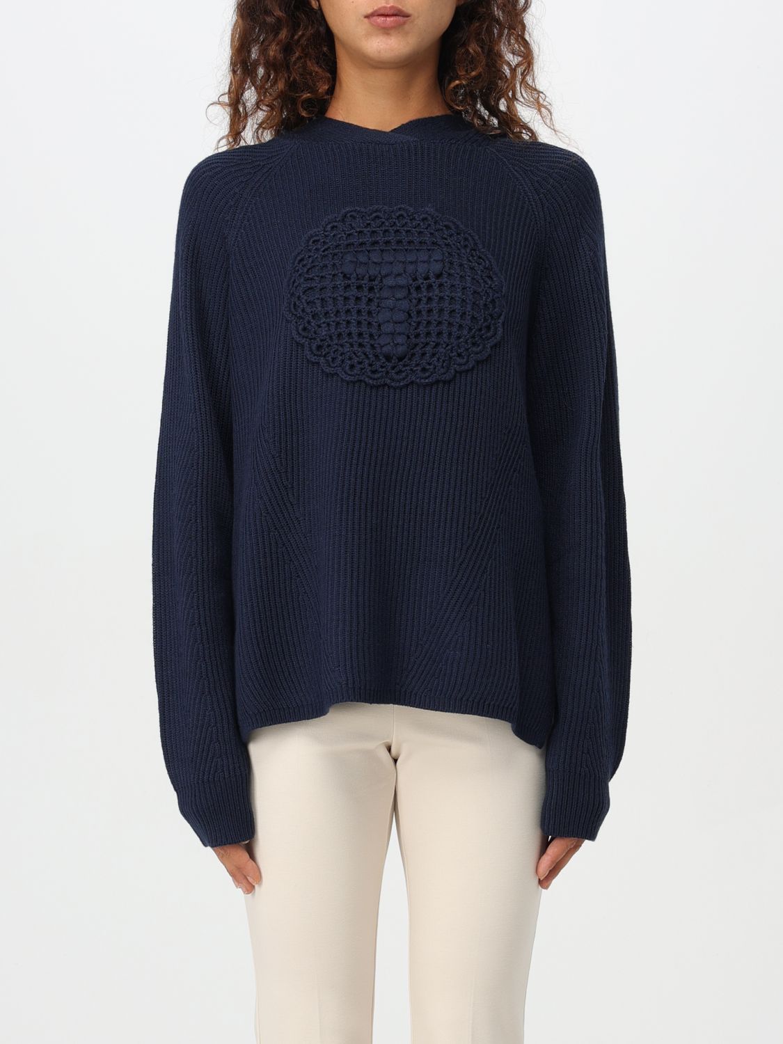 Shop Twinset Sweater  Woman Color Blue In Blau